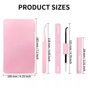 Sulv Bandeja Grande de 14 Filas Rosa D-Curl para Extensiones de Pestañas DIY, Racimo Negro Hecho a Mano <span class=keywords><strong>con</strong></span> Adhesivo y Sellador, Set de Herramientas de Maquillaje y Cuidado de <span class=keywords><strong>Uñas</strong></span> - Product Image 4