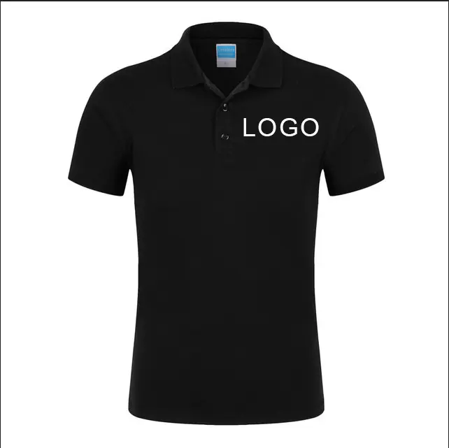 Novo 2023 Logotipo personalizado dos homens de negócios casual cor sólida Polo gola de manga curta tamanho grande T -shirt