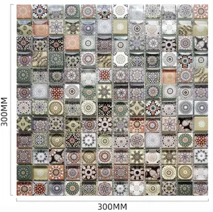 사용자 정의 디자인 잉크젯 인쇄 다채로운 대리석 또는 세라믹 유리 소재 주방 Backsplash 모자이크 타일