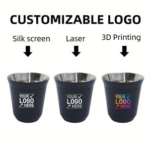Custom logo 80ml 160 ml 250 ml Thermal <b>Cup</b> Coffee Mug 304 Stainless Steel Double Wall Capsule Italy <b>Espresso</b> Coffee <b>Cup</b> - Product Image 5
