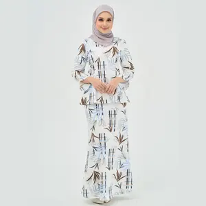 SIPO Eid Women Gender Malaysia islamic Clothing Casual Floral Trousers And Blouse Baju Designer Baju Of Suit 2Pcs Muslim Clothes