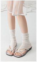 Quentin – Chaussettes mi-mollet unies en coton respirant pour femme, fines et décontractées, idéales pour l'été – Vente en gros