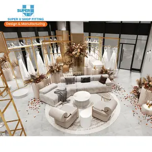 Phụ Kiện Cửa Hàng Váy Cưới Lãng Mạn Bán Chạy Đồ Nội Thất Cửa Hàng Áo Choàng Tùy Chỉnh Màu Vàng Kim Thiết Kế Nội Thất Cửa Hàng Cô Dâu Sang Trọng - Product Image 1