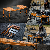 Meubles de camping en plein air en alliage d'aluminium léger, table modulaire rectangulaire pliable IGT pour la plage, le barbecue, le pique-nique
