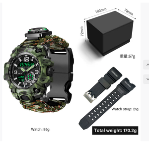 DFS10 Customizable Multifunctional LOGO Outdoor <b>Compass</b> Hiking Survival Tactical <b>Watch</b> <b>With</b> Whistle Fire Starter - Product Image 2
