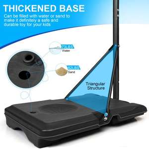 Ruedas de aro de baloncesto ajustables portátiles de 5,6-7 pies, soporte interior/exterior, 5,6-7 pies, equipo de entrenamiento ajustable de 28 pulgadas - Product Image 5