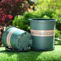 Pots de fleurs en plastique dur émaillé vert Jiuyi 1 3 5 gallons pour la croissance des plantes de jardin de pépinière