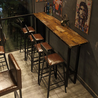 Meubles de bar d'usine, boîte de nuit, restaurant, table de bar ronde industrielle, bistrot, table et chaise de bar en bois