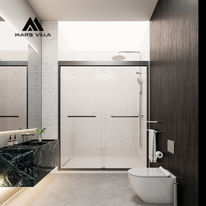 Porte <span class=keywords><strong>de</strong></span> <span class=keywords><strong>douche</strong></span> Mars Villa USA Project Hotel à installation facile, avec quincaillerie en acier inoxydable SS304 et bande d'étanchéité étanche - Product Image 1
