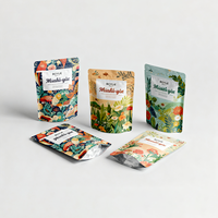 Pochette alimentaire refermable personnalisée pour café, biscuits, noix, en-cas, bonbons et fruits secs