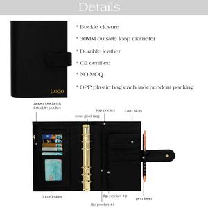 Hongbo الأفضل مبيعًا 24 لونًا ذهبي 6 حلقات A6 جلد ليتشي ناعم رابط ميزانية مع أوراق ذبابة متوفر كهدية للمدرسة/المكتب - Product Image 6