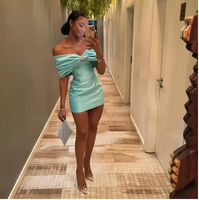 Afrique Robes de cocktail 2025 Épaule libre avec nœud droit Perles Filles Courtes Robes de bal de fin d'année Robe de retour personnalisée