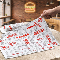 Papier d'emballage pour sandwichs et hamburgers, écologique, résistant à la graisse, recyclable, personnalisé avec logo pour restaurants, vente en gros