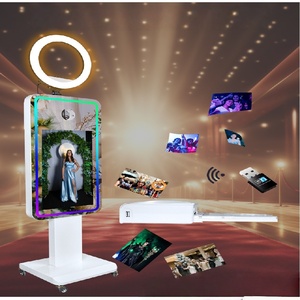 Cột gỗ 360 <span class=keywords><strong>Photo</strong></span> Booth máy trắng 2-năm Bảo Hành Hỗ trợ điện thoại thông minh SLR máy ảnh iPad Wi-Fi kích hoạt in ngay lập tức - Product Image 3