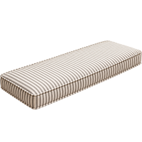 Coussins de banc d'extérieur lavables, imperméables, rectangulaires, à bords ourlés, pour terrasse, riviera, bord de mer, cabane, jardin, style 'Sand Ticking'
