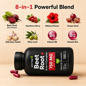 Complément alimentaire végétal tendance pour améliorer la forme physique, la circulation, l'énergie et la résistance - Racine de betterave - 8 en 1 - Capsules végétales - Product Image 5