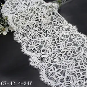 Китай Заводская цена 23 см мягкие белые эластичные ресницы отделка цветок кружева для свадебного платья