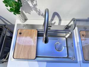 Grifo de Cocina WENYING 7546PH Moderno de Acero Inoxidable con Cascada, Recubrimiento Nano 201/304, <span class=keywords><strong>Fregadero</strong></span> Rectangular, Válvula de Latón - Product Image 5