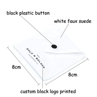 Pochette cadeau pour montre à bouton blanc, pochette en daim pour bijoux avec rabat triangulaire