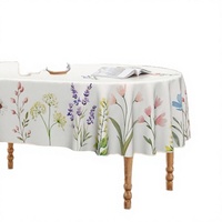 Nappe ovale en polyester imprimée Horaldaily Printemps-Été 60x84 pouces, motif floral, fleurs sauvages