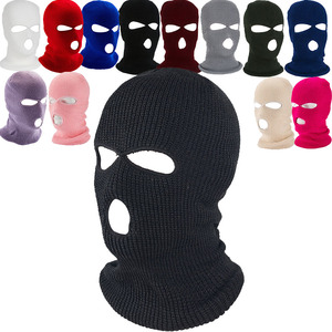 Wholesale Custom Design Embroidered 3 Hole Full Face Cover Bandit Rappers <strong>Ski</strong> <strong>Mask</strong> Knit Skimask Balaclava With Embroidery Logo