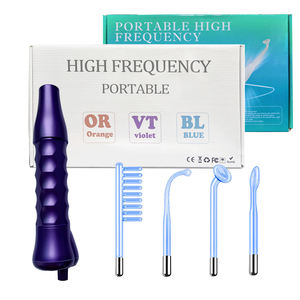 Venta al por mayor de fábrica, Varita púrpura de mano de alta frecuencia, máquina de electroterapia para el cuidado de la piel y el rostro con darsonvals, 4 tubos de vidrio - Product Image 4