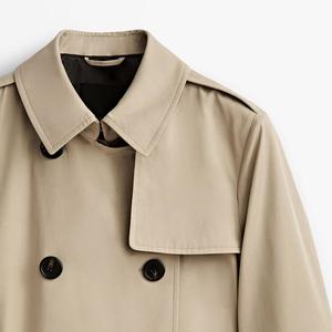 Giacca di abbigliamento più recente in <span class=keywords><strong>cotone</strong></span> ODM/OEM moda bianca fibbie lunghe di lusso in lana su misura Trench abbigliamento da donna - Product Image 1