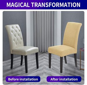 Dining Room Chair Covers Office Living Room Kitchen Anti-dirty Machine Washable 190gsm Polyester Spandex <b>Blend</b> Slipcovers - Product Image 4