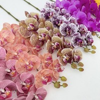 ZY656 Usine Latex 98CM Artificiel 9 Têtes INS Fleur d'orchidée pour la décoration de mariage Exportation