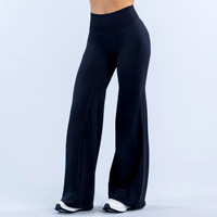 Pantalons de yoga micro-évasés à haute élasticité pour femmes, taille haute, effet push-up, évacuation de l'humidité, leggings de sport pour la salle de sport