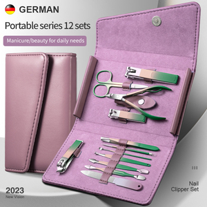 12-in-1 làm móng tay thiết lập cho trẻ sơ sinh du lịch sang trọng trường hợp thép không gỉ công cụ chăm sóc móng tay chăm sóc cá nhân Nail Clipper Kit - Product Image 1