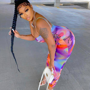 New Street Hipster Off-the-shoulder <strong>Dress</strong> Lace-up Mid-length Printed <strong>Dress</strong> Women - Product Image 4