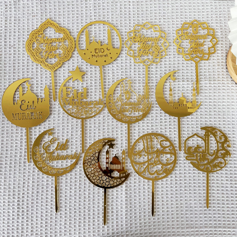 PRETYZOOM Decorazioni Eid Mubarak - 24 Cupcake Wrapper Con Topper Per