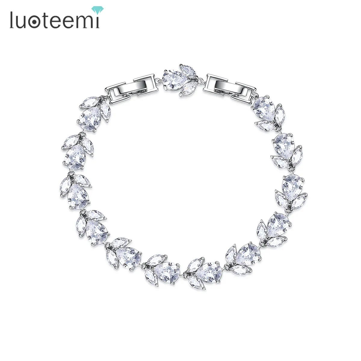 LUOTEEMI Bling Woman Dainty Luxury Stone Trendy 2021 Jewelry Charm Girl Bangle Hot Selling Bracelet Jewelry