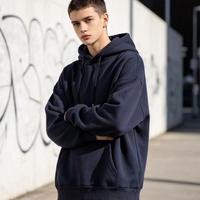 Hoodie personnalisé avec logo, coupe ample et courte, en tissu épais pour l'hiver, en stock