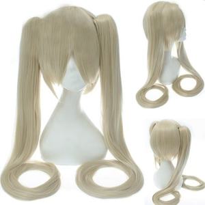 Nouvelle Arrivée Ainizi Perruques en Fibre Haute Température Rose Net Longues à Double Griffe Bleu <span class=keywords><strong>Miku</strong></span> <span class=keywords><strong>Cosplay</strong></span> Densité 180% pour Fêtes d'Halloween - Product Image 3