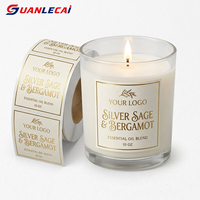 Étiquettes personnalisées pour pots de bougies, rouleaux d'étiquettes autocollantes imperméables, logo privé en feuille d'or de luxe, étiquettes en rouleau pour l'emballage des bougies parfumées