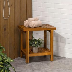 Sgabello da Doccia JONATHAN Y <span class=keywords><strong>Armin</strong></span> in Legno di Acacia da 18 Pollici con Ripiano Portaoggetti, Impermeabile, Capacità 350 Libbre, Finitura Moderna-Classica - Product Image 6