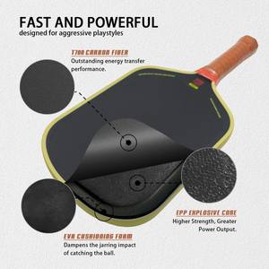 Paleta de Pickleball Alargada Bread & Butter <span class=keywords><strong>LOCO</strong></span> de 16.5 Pulgadas de Largo, Cara de Fibra de Carbono T700, Núcleo de Espuma EPP EVA, Aprobada por la USAPA - Product Image 3