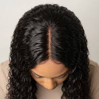 DEJAVU Pedido de Muestra: Peluca con Rizos Ondulados y Raya Media, Paquetes de Cabello Virgen Natural 13x4 para Pelucas con Frente de Encaje