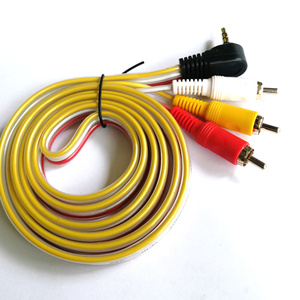 Mini 6FT AV Cable với <span class=keywords><strong>3</strong></span>.5 mét 1/8 '-Pole cắm để <span class=keywords><strong>3</strong></span> <span class=keywords><strong>RCA</strong></span> phích cắm PVC Áo khoác CCS dây dẫn bện che chắn xoắn cặp loại - Product Image 2