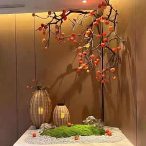 <span class=keywords><strong>Arbre</strong></span> artificiel de kaki pas cher, <span class=keywords><strong>arbre</strong></span> <span class=keywords><strong>à</strong></span> vœux, pour intérieur et extérieur, décoration de vitrine du Nouvel An, fausse plante fruitière paysagère - Product Image 2