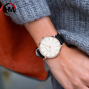 Montre en cuir Hannah Martin HM-CB36 pour femmes, design simple, étanche, décontractée, boucle, cadran en cristal, montres tendance pour femmes - Product Image 2