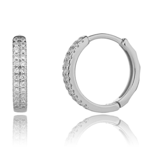 أقراط دائرية كبيرة الحجم من النحاس مطلية بالذهب عيار 18 قيراط بتصميم هندسي ملتوي مرصعة بالزركونيا المكعبة من راكول EP5615 للجنسين بأسلوب الهيب هوب - Product Image 2