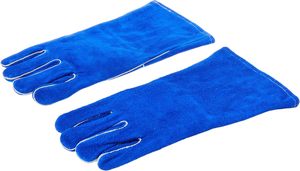 Gants de soudage en cuir de vachette <span class=keywords><strong>bleu</strong></span>, rouge et vert de 14 pouces, résistants à la chaleur, pour le soudage MIG, pour les hommes travaillant - Product Image 3