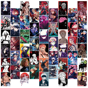4 styles, 50 pièces/sac, autocollants en PVC amovibles et imperméables de style affiche, mélange d'<span class=keywords><strong>anime</strong></span>, pour la décoration de cahiers et de skateboards - Product Image 6