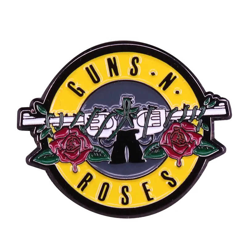 Guns N' Roses Rock Band men Pin đẹp Hippie Vibes phụ kiện Bìa album cổ điển huy hiệu món quà tuyệt vời cho người hâm mộ âm nhạc