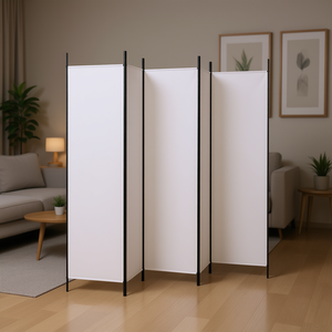 Divisor de Habitaciones Moderno de Tela Blanca, 5 Paneles, 98.4 x 78.7 Pulgadas, Biombo Plegable, Diseño Minimalista, Partición Móvil - Product Image 2