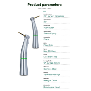 Tandheelkundige Orale Implantaat 20:1 Handstuk Lage Snelheid Fiber Optic Handpiece Chirurgische Machine Tandhandstuk - Product Image 6