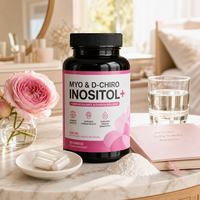 Capsules de D-Chiro-Inositol à Marque Blanche, Vitamines à l'Acide Folique pour Femmes, Adultes et Personnes Âgées - Soutien Énergétique, Mémoire et Sommeil (Ne convient pas aux nouveau-nés)